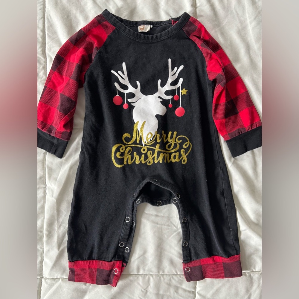 Christmas Baby Suit with Reindeer Design